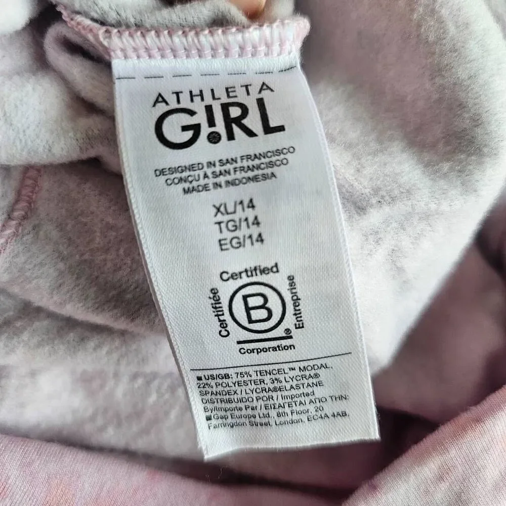 Athleta girl girls Sz XL-14 cloud tie dye in your Element hoodie